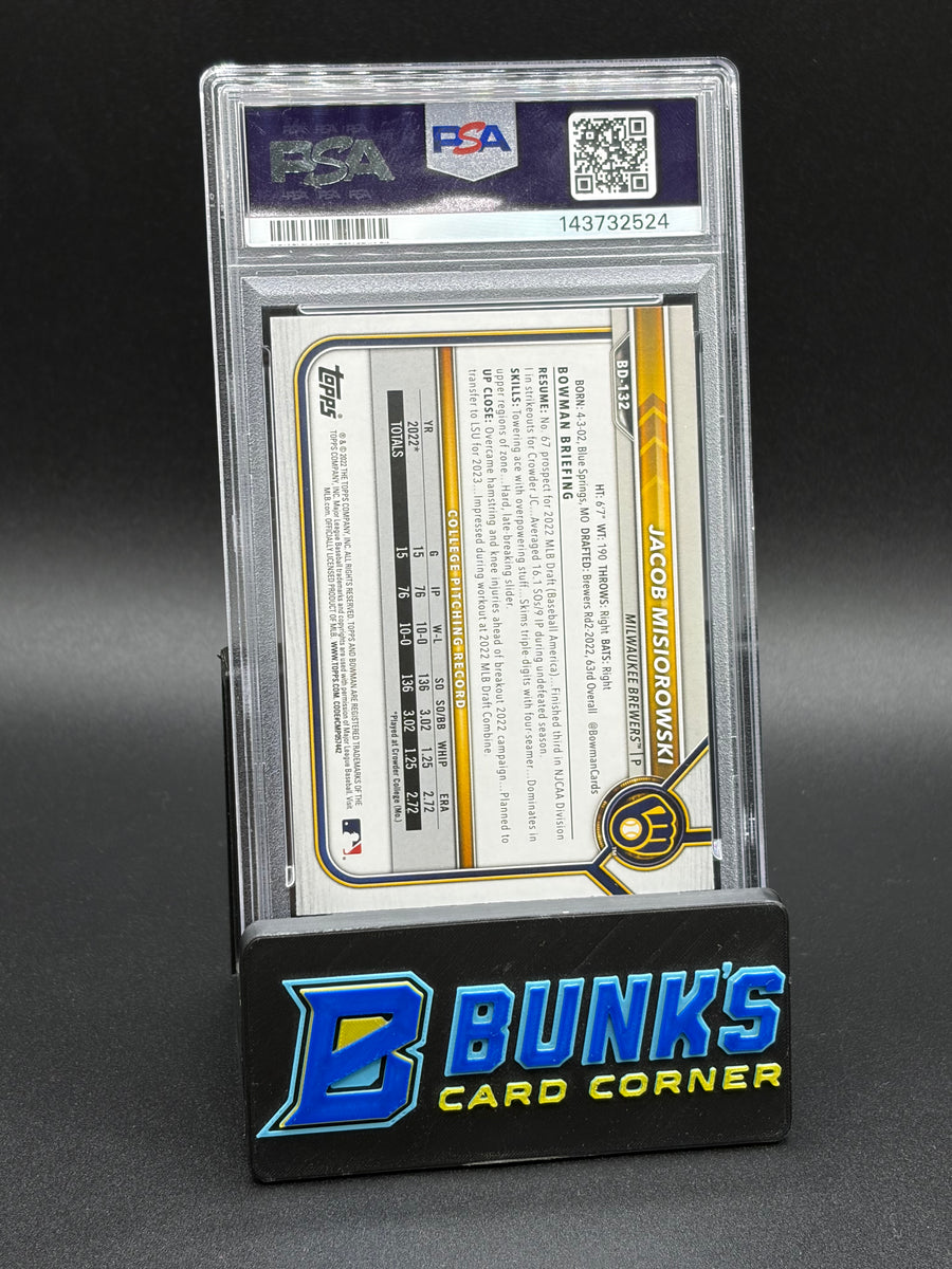 2022 Jacob Misiorowski Sky Blue Foil PSA 10