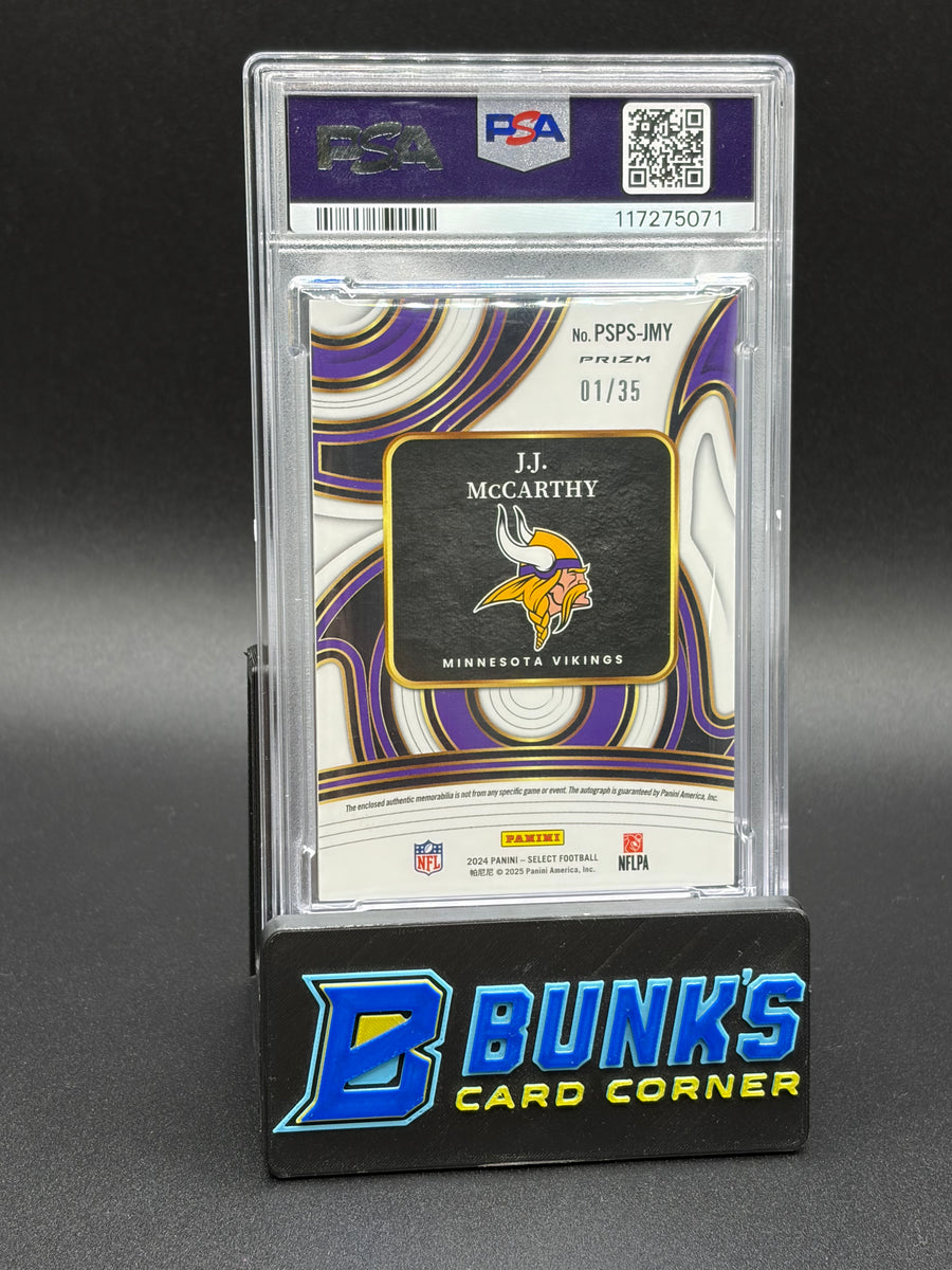 2024 JJ McCarthy Sig Neon Orange Pulsar PSA 8 RC 1/35