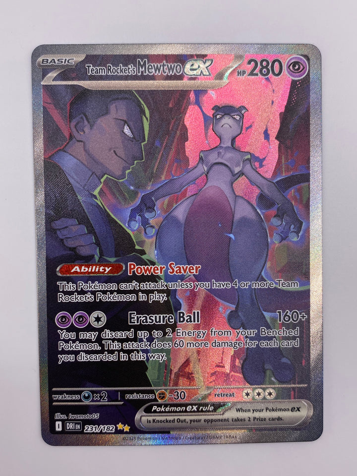 Team Rocket's Mewtwo Ex SIR Destined Rivals NM