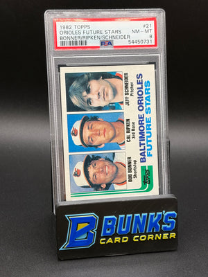 1982 Bonner/Ripkens/Schneider Orioles Future Stars PSA 8 RC