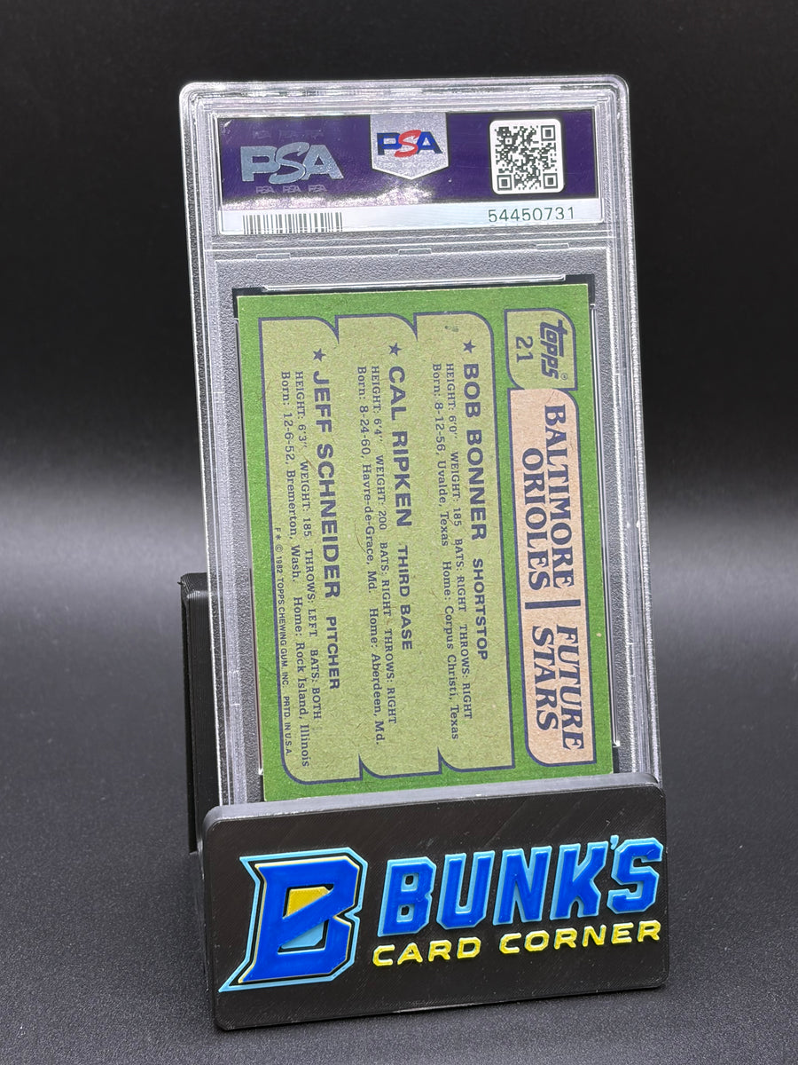 1982 Bonner/Ripkens/Schneider Orioles Future Stars PSA 8 RC