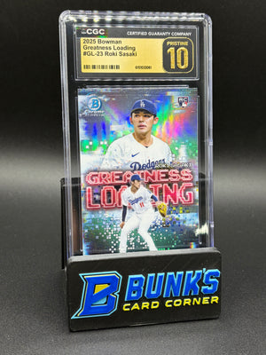 2025 Roki Sasaki Greatness Loading CGC Pristine 10 RC