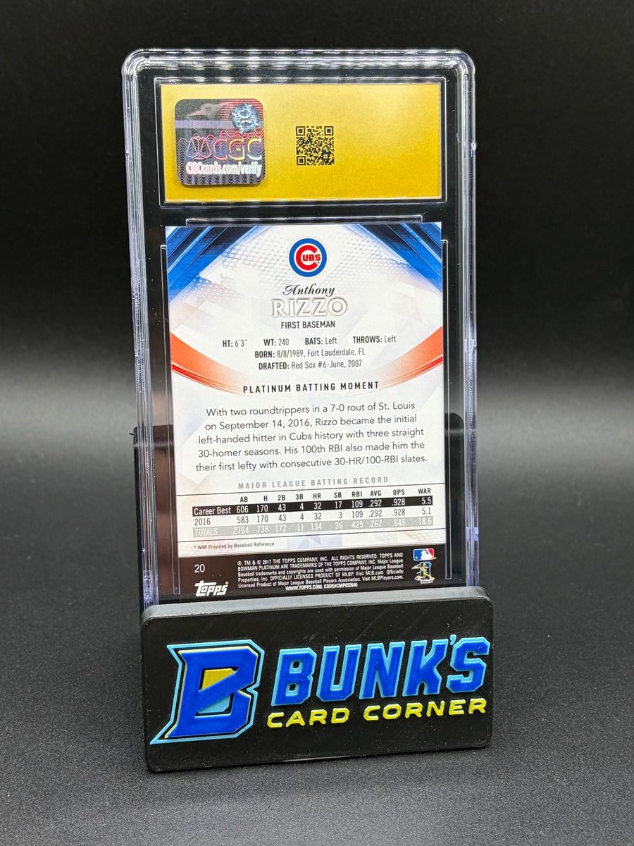 2017 Anthony Rizzo Purple Platinum CGC Pristine 10 131/250