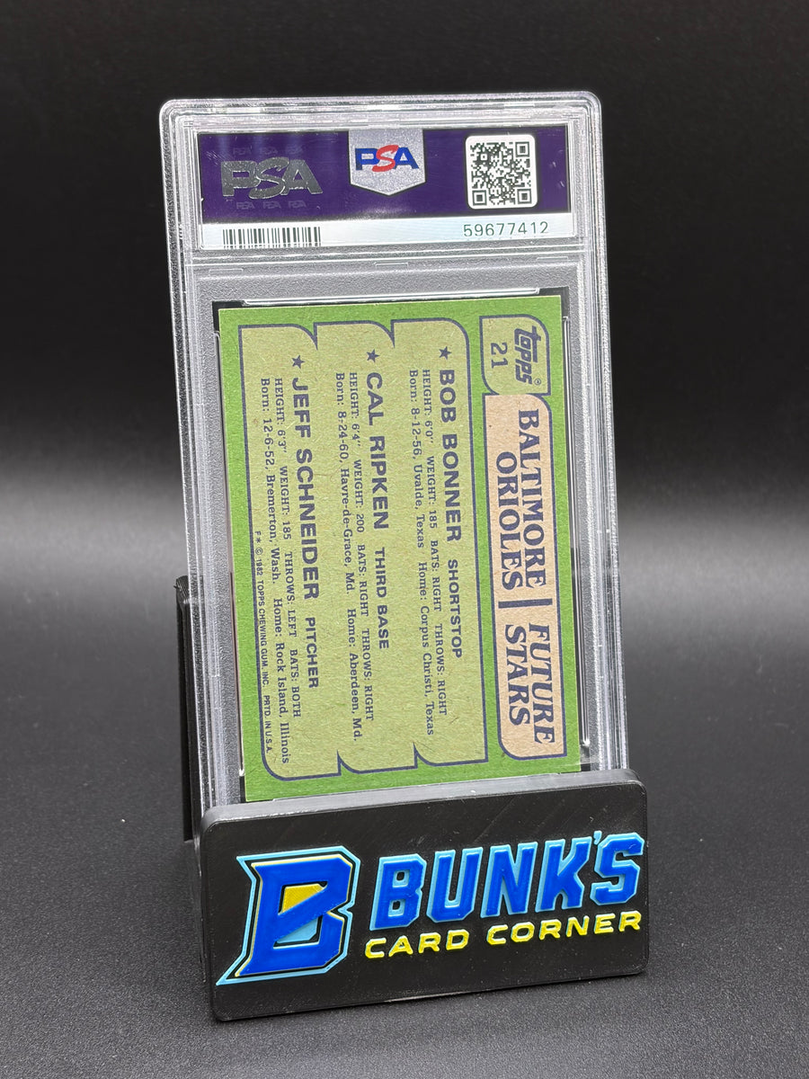 1982 Bonner/Ripken/Schneider Orioles Future Stars PSA 7