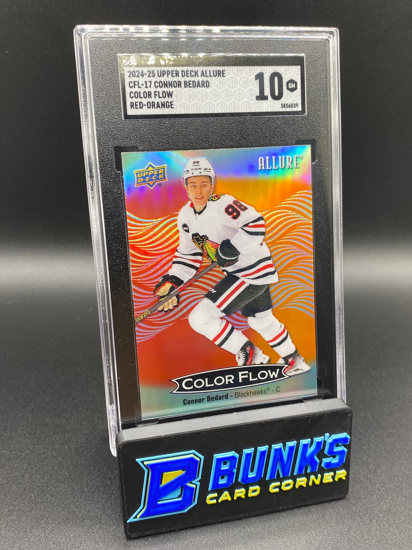 2024-25 Connor Bedard Color Flow Red-Orange SGC 10