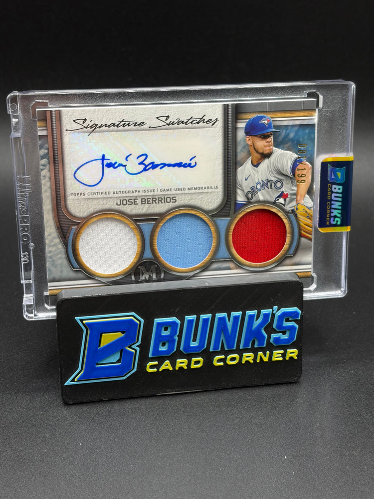 2023 Jose Berrios Topps Museum Collection Auto Triple Jersey Signature Swatches 81/199