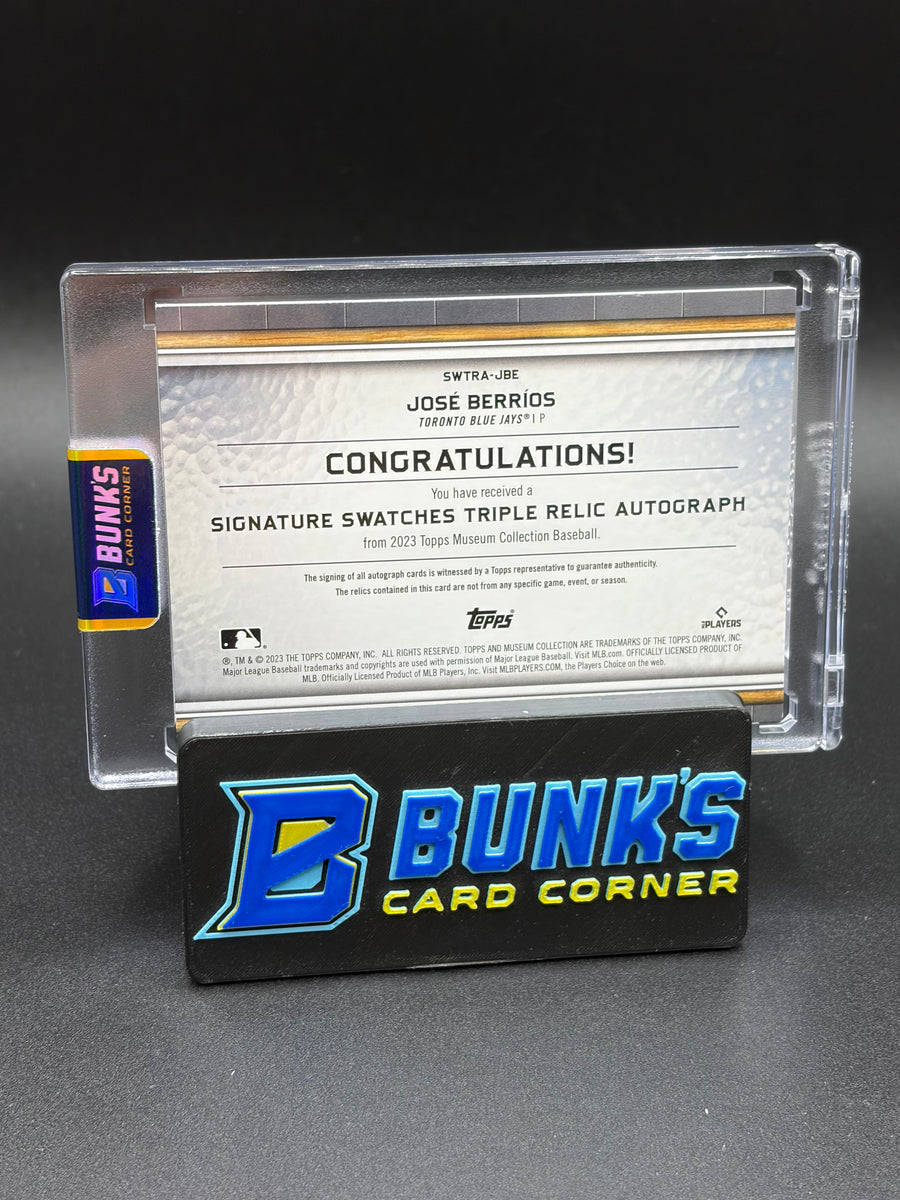 2023 Jose Berrios Topps Museum Collection Auto Triple Jersey Signature Swatches 81/199