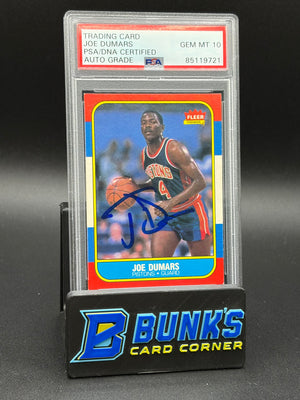 1986 Joe Dumars Fleer Set Auto PSA 10