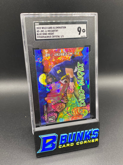 2023 JJ McCarthy Blue Dino-Might Stegosaurus Crystal 1/1 SGC 9
