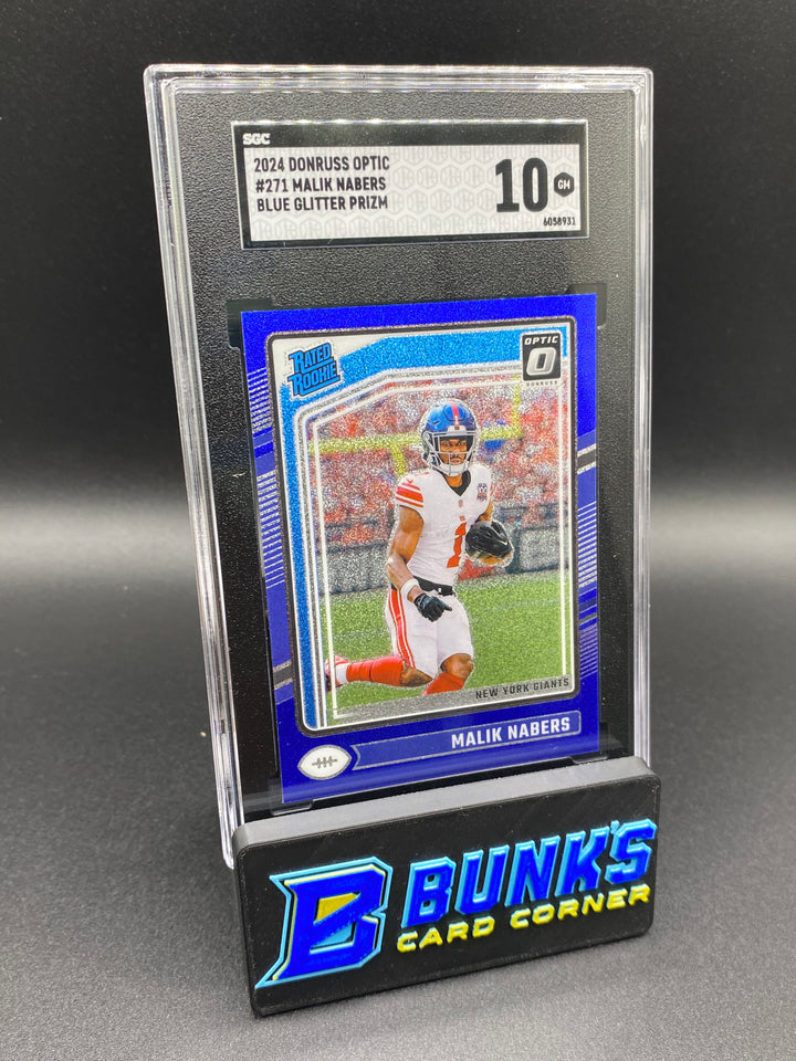 2024 Malik Nabers Blue Glitter Prizm SGC 10