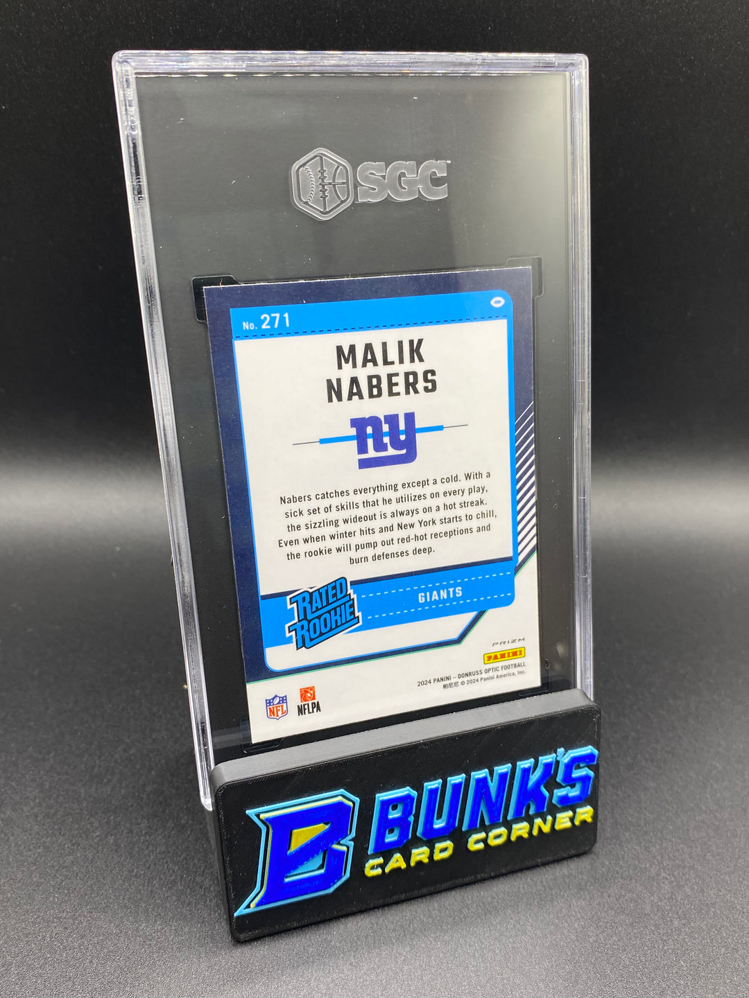 2024 Malik Nabers Blue Glitter Prizm SGC 10