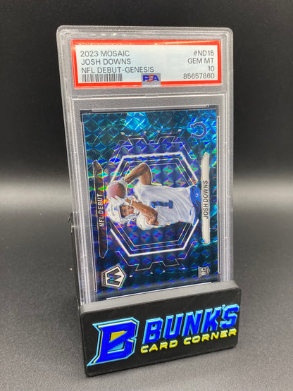 2023 Josh Downs NFL Debut-Genesis PSA 10