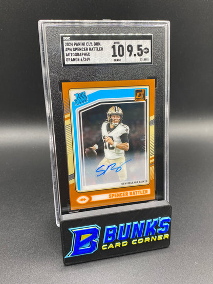 2024 Spencer Rattler Auto. Orange 6/249 SGC 10/9.5