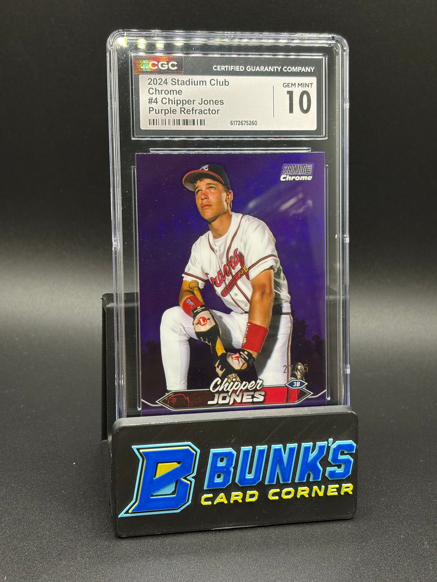 2024 Chipper Jones Purple Refractor Stadium CGC 10 27/75