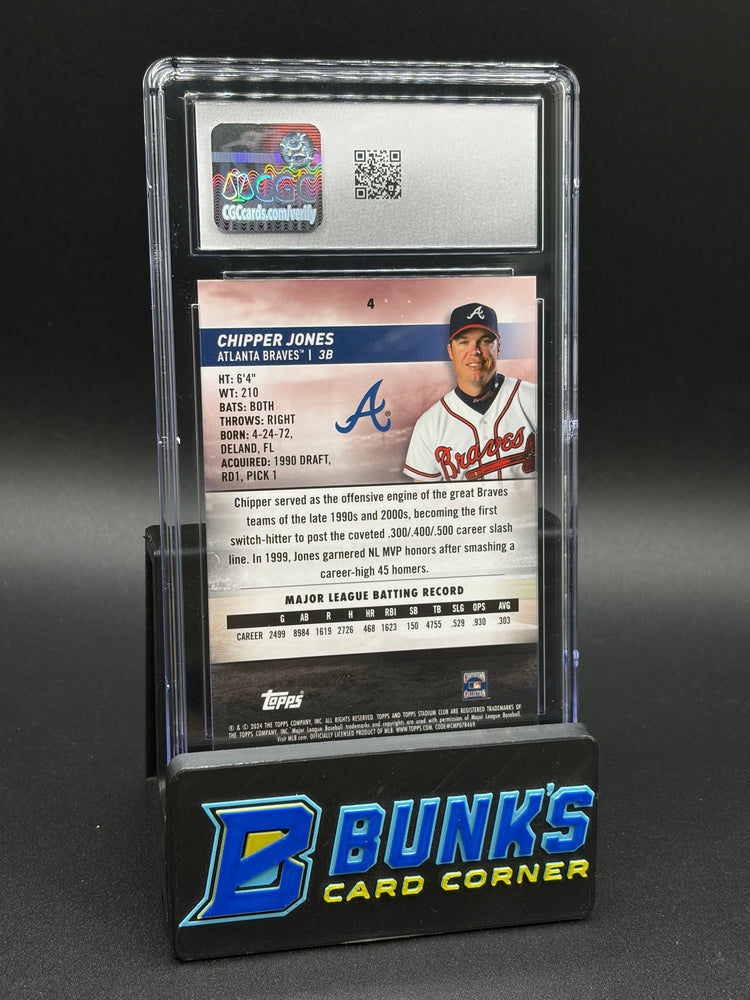 2024 Chipper Jones Purple Refractor Stadium CGC 10 27/75