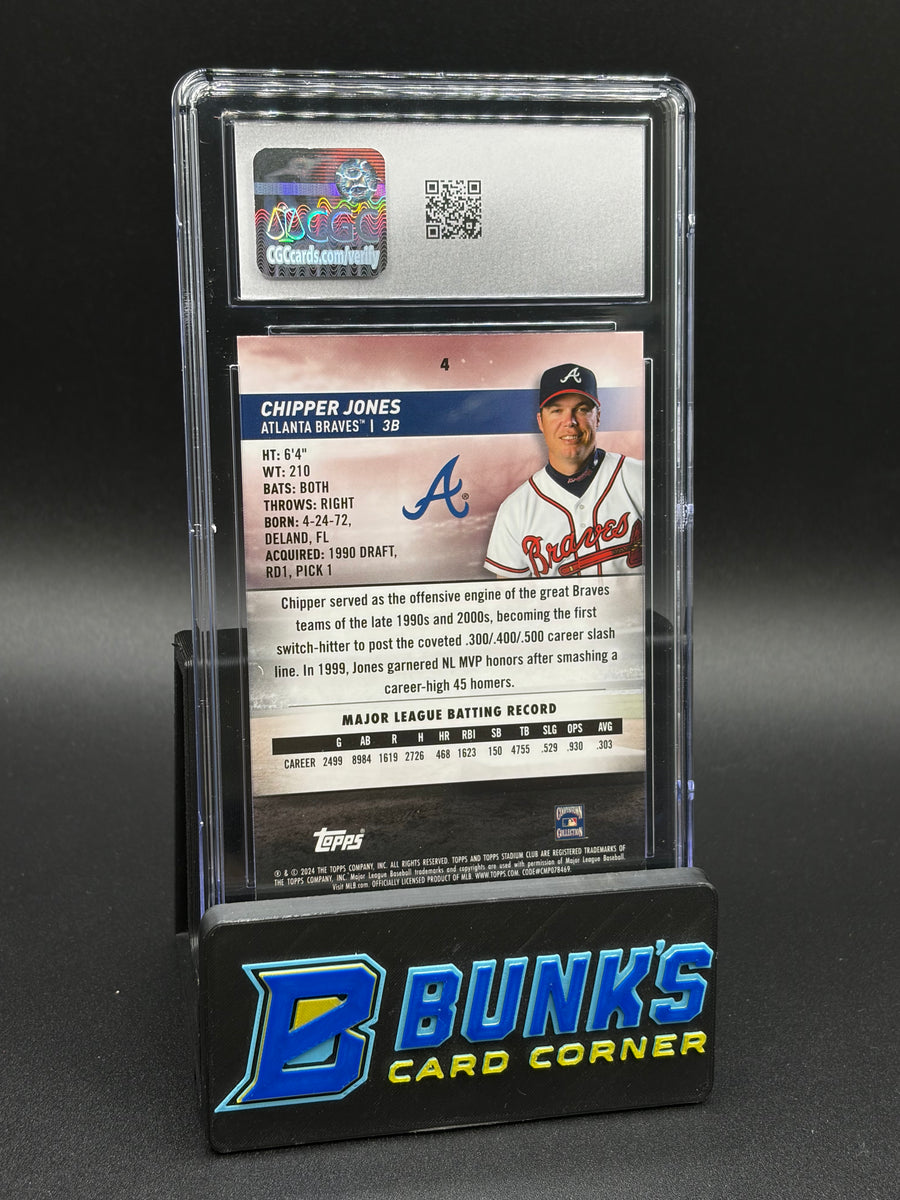 2024 Chipper Jones Purple Refractor Stadium CGC 10 27/75