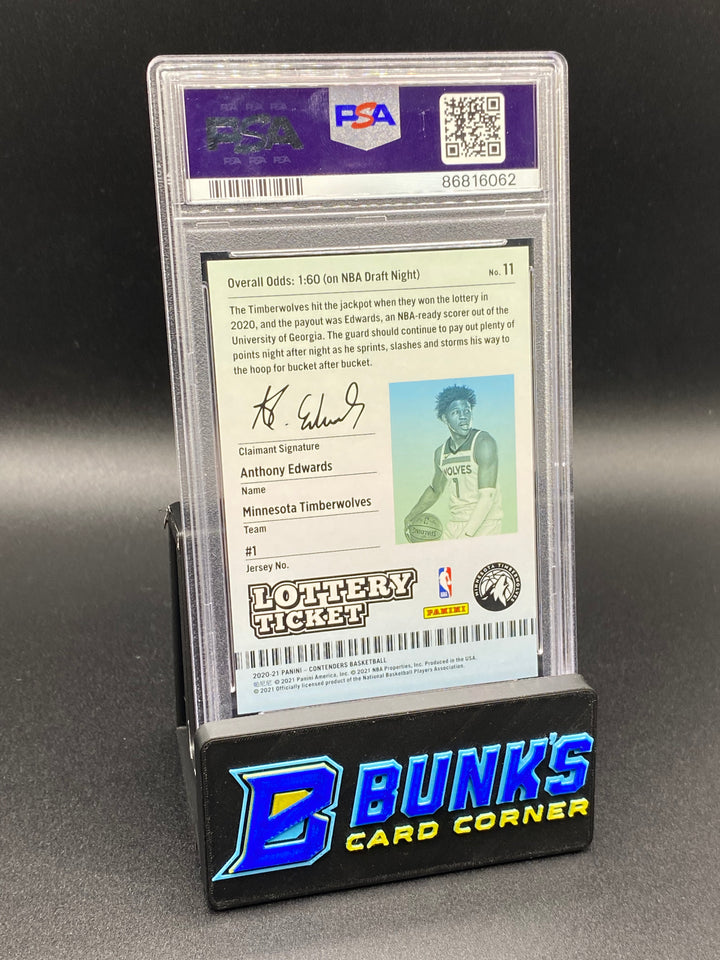 2020 Anthony Edwards Lottery Ticket PSA 9