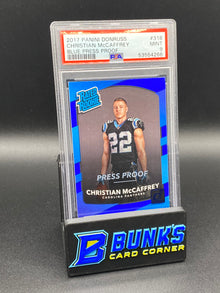 2017 Christian McCaffrey Blue Press Proof PSA 9