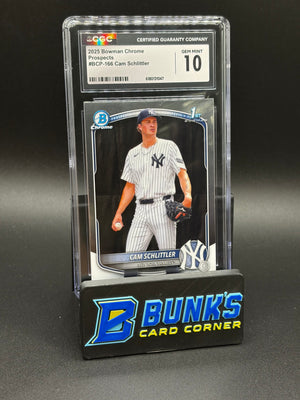 2025 Cam Schlittler Prospects Bowman Chrome CGC 10