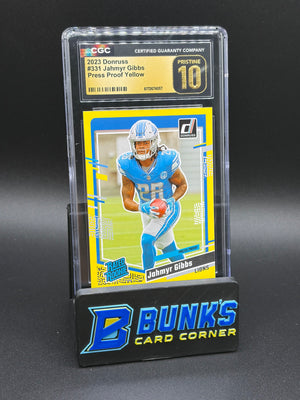 2023 Jahmyr Gibbs Press Proof Yellow CGC Pristine 10 RC