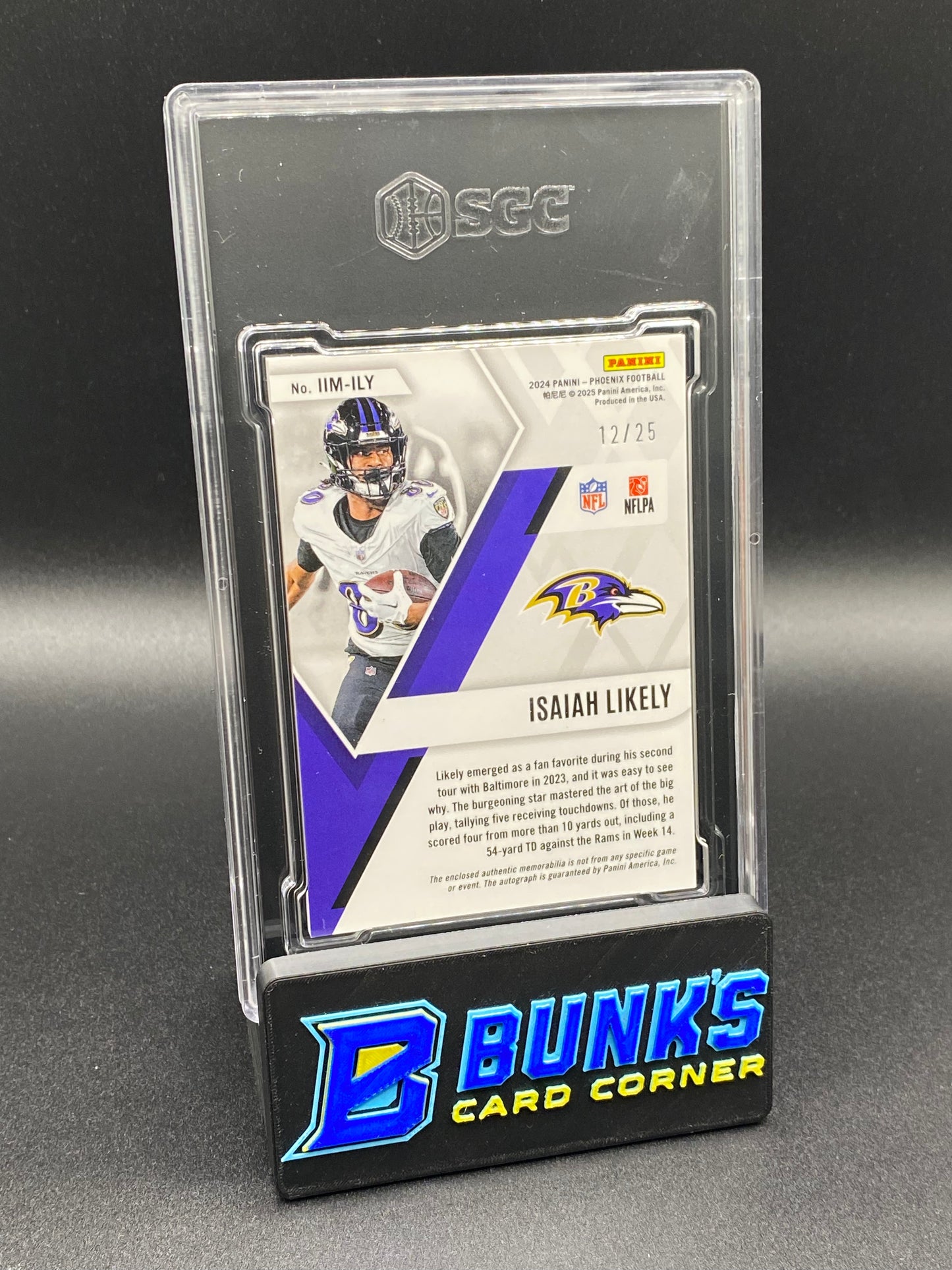 2024 Isaiah Likely Incredible Inked Materials Green 12/25 SGC 9