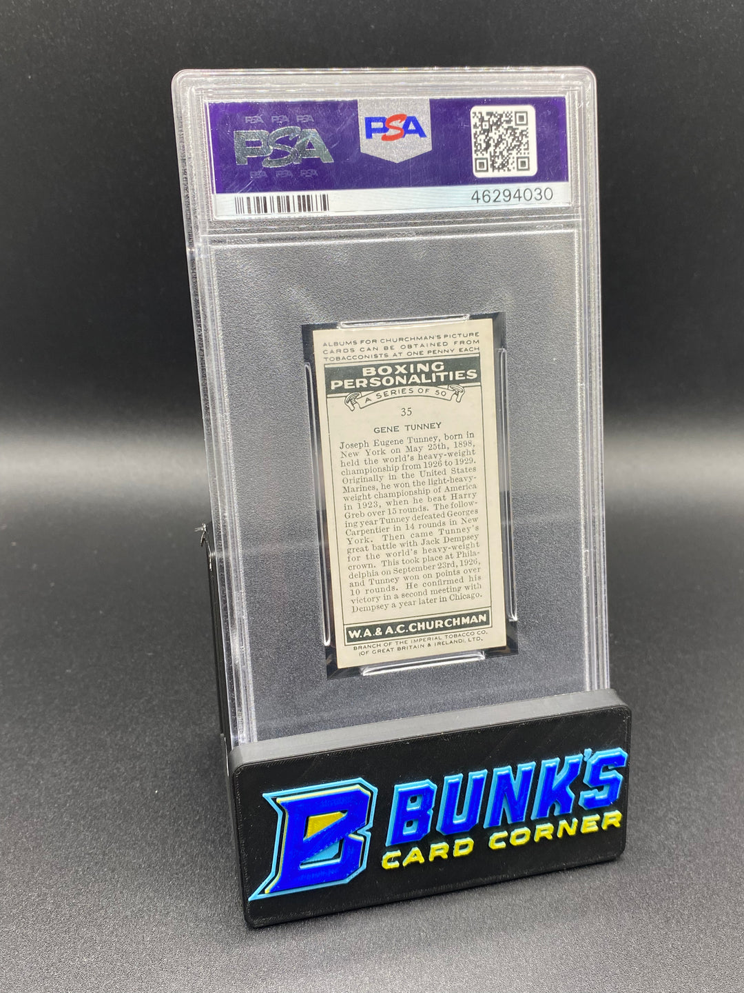 1938 Gene Tunney Boxing Personalities PSA 7.5