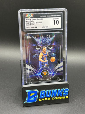 2025-26 Jalen Brunson Moon Beam Night Owls CGC 10