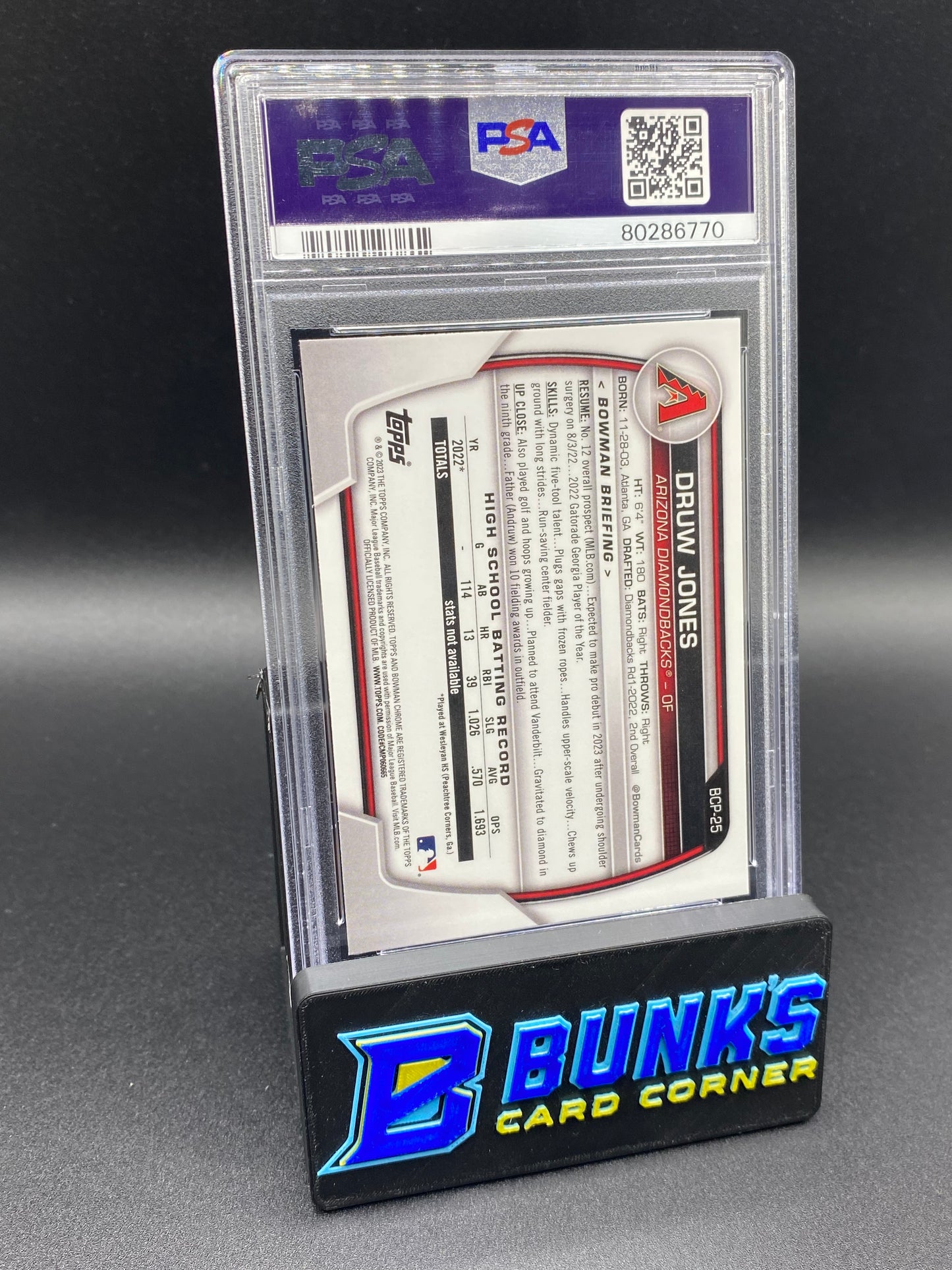 2023 Druw Jones Chrome Pros-Atomic Ref. PSA 10