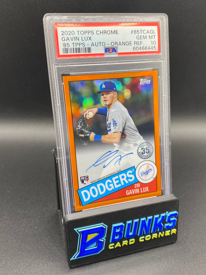 2020 Gavin Lux '85 Auto. Orange Ref. 5/25 PSA 10