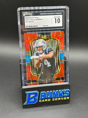 2025 Tetairoa McMillan Red Shock Select CGC 10 RC 227/249