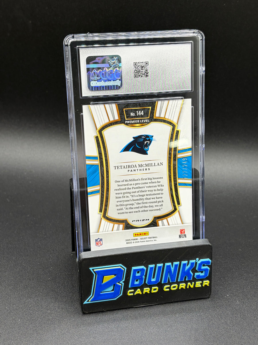 2025 Tetairoa McMillan Red Shock Select CGC 10 RC 227/249