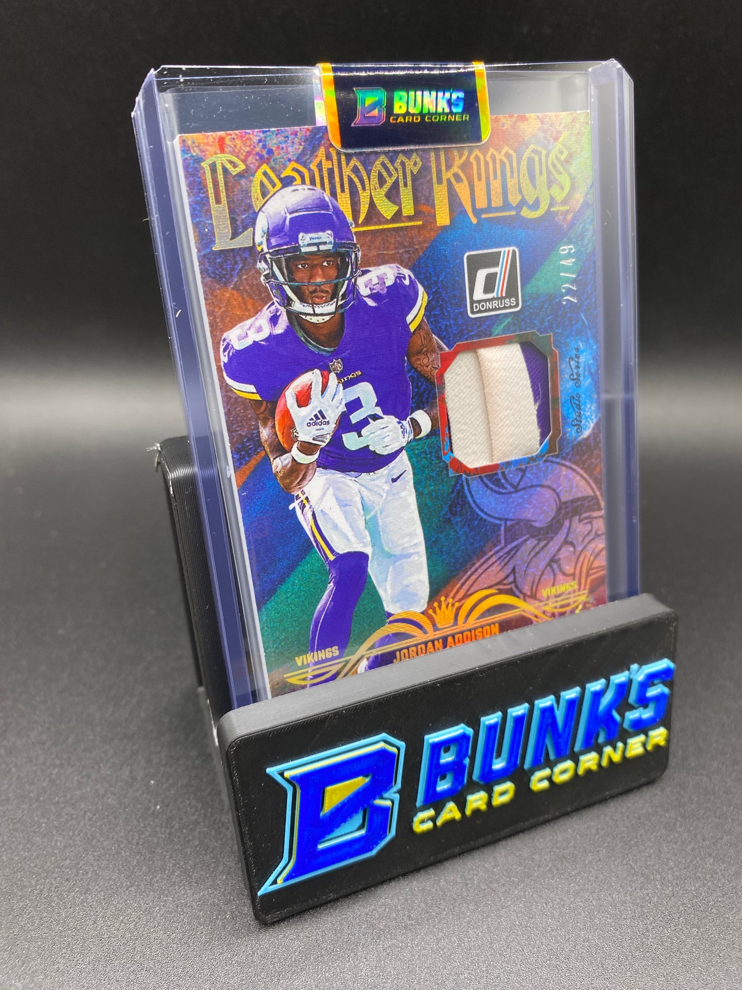 2023 Jordan Addison Leather Kings 3 Color Jersey 22/49 RC