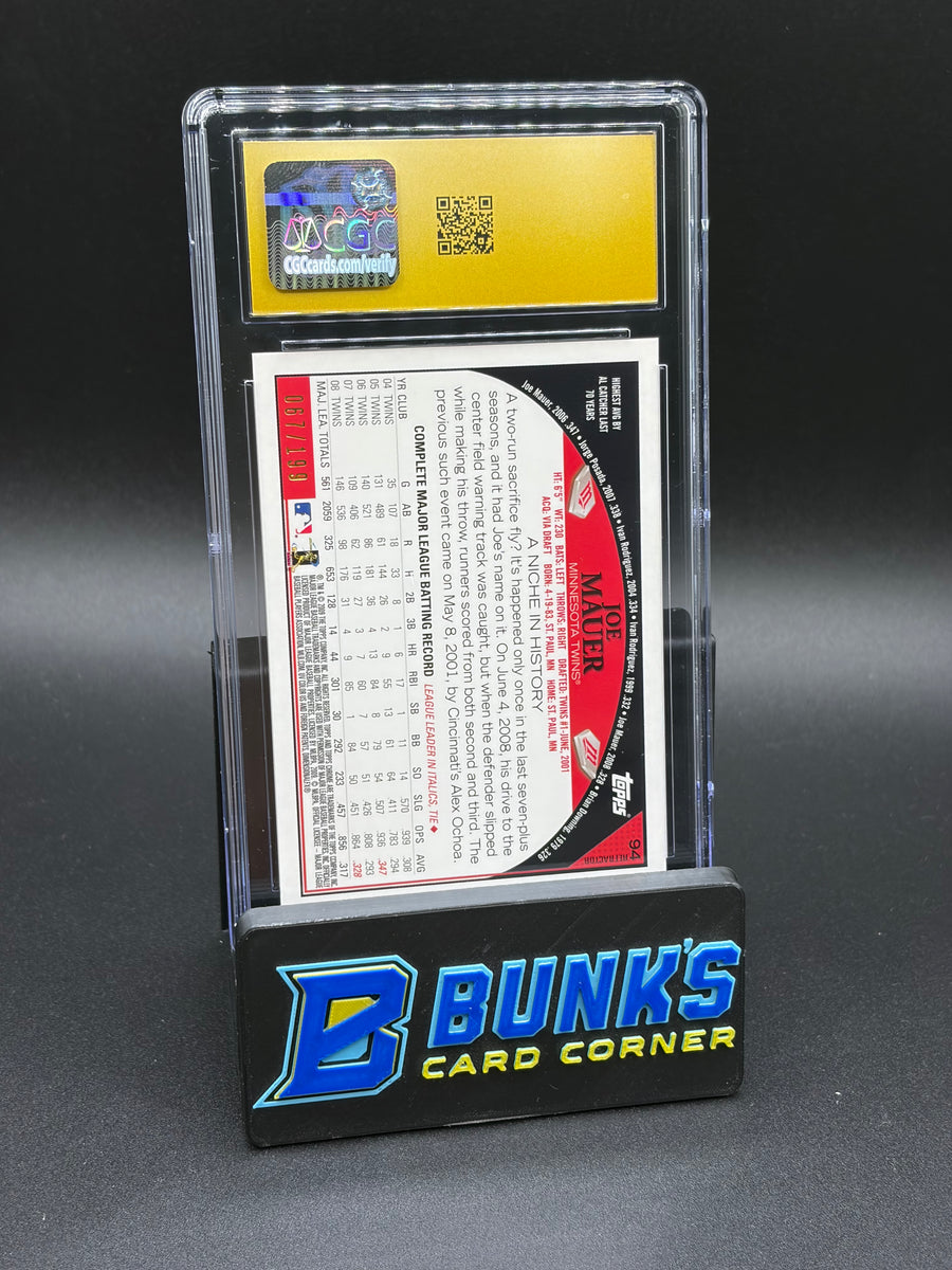 2009 Joe Mauer Blue Refractor CGC Pristine 10 67/199