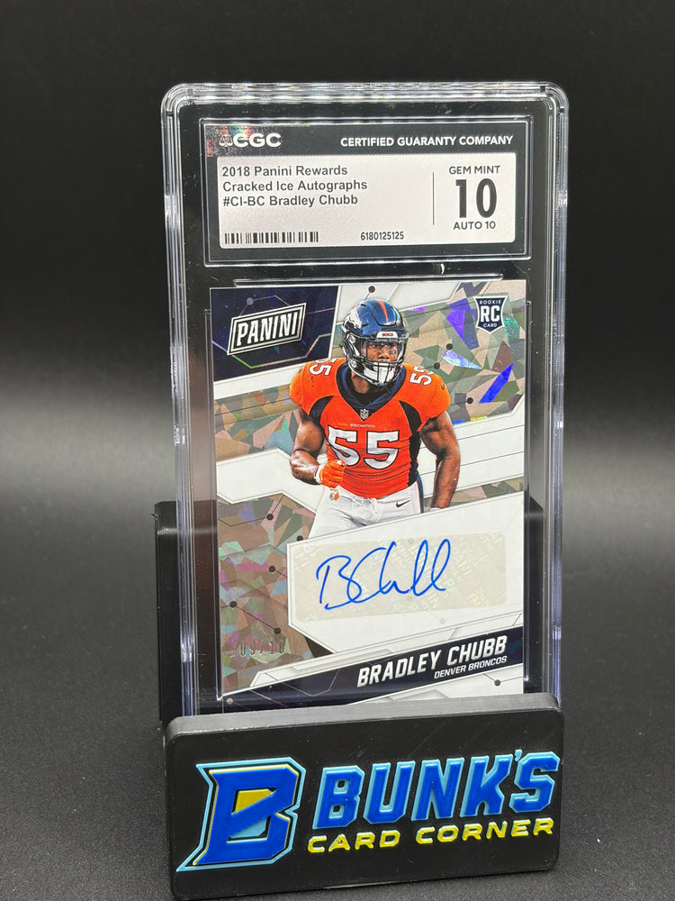2018 Bradley Chubb Cracked Ice Auto Rewards CGC 10 Auto 10 RC 9/10