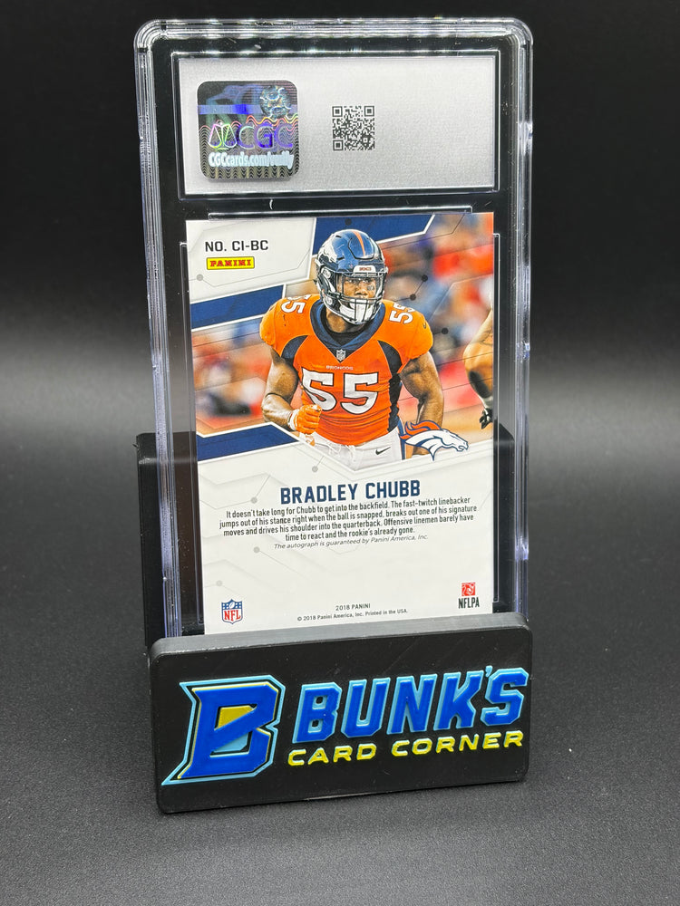 2018 Bradley Chubb Cracked Ice Auto Rewards CGC 10 Auto 10 RC 9/10