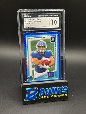 2025 Cam Skattebo Blue Hyper Optic CGC 10 RC