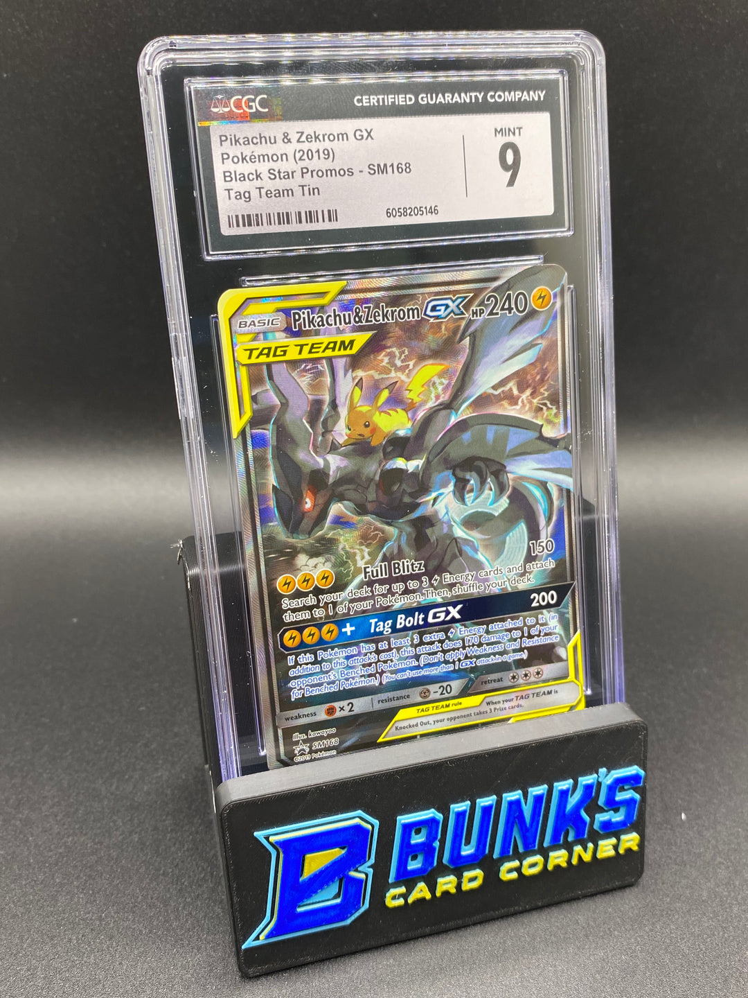 CGC 9 Pikachu & Zekrom Gx Tag Team Tin Promo