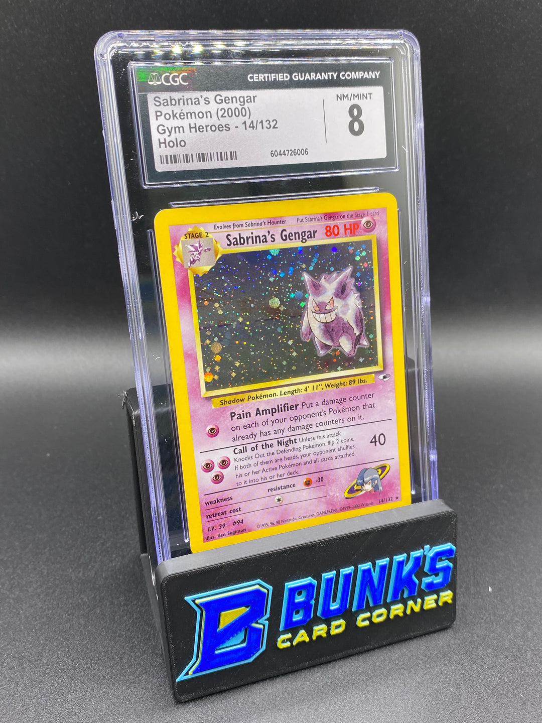 CGC 8 Sabrina's Gengar Holo Gym Heroes
