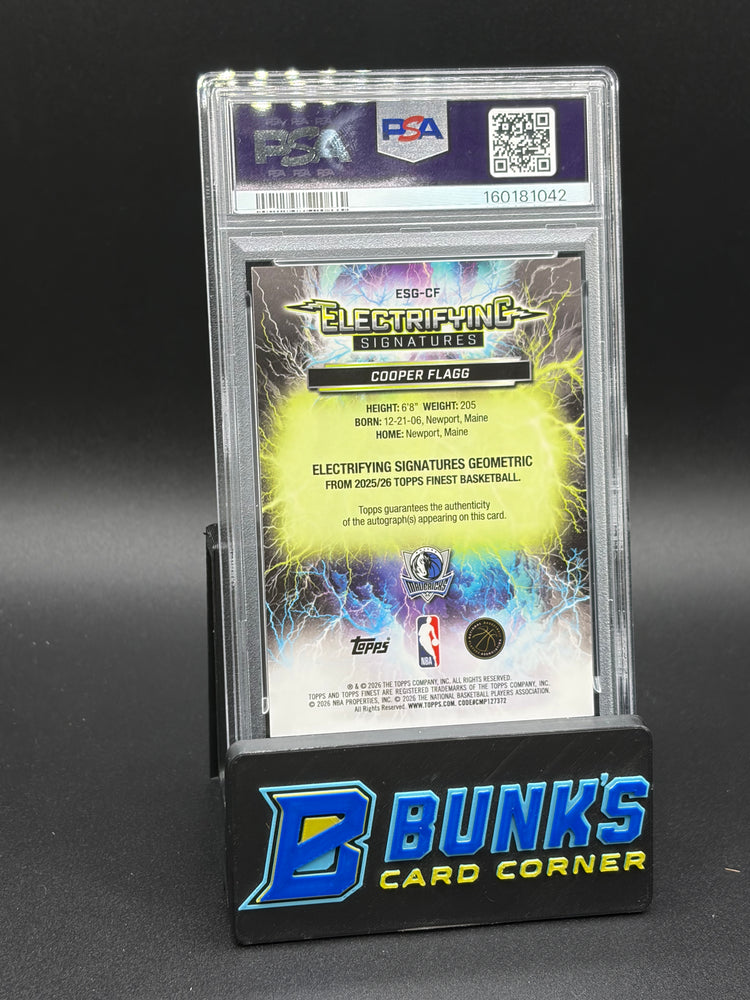 2025 Cooper Flagg Electrifying Sig Gold Geo PSA 9 RC