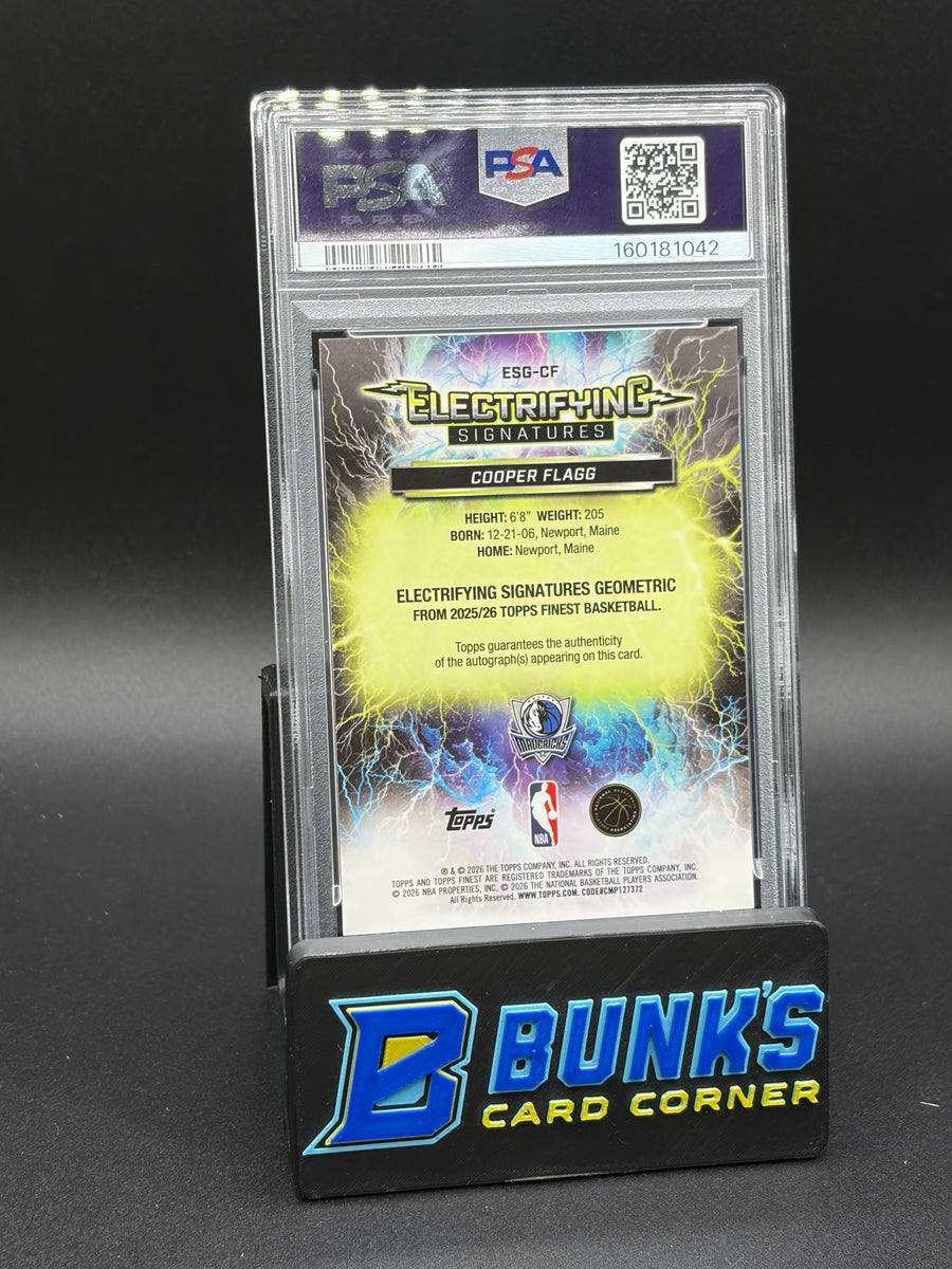 2025 Cooper Flagg Electrifying Sig Gold Geo PSA 9 RC