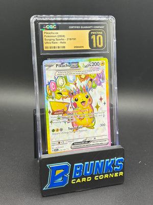 Pikachu EX Ultra Rare Surging Sparks CGC Pristine 10