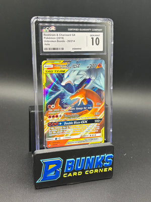 Reshiram & Charizard GX Holo Unbroken Bonds CGC 10