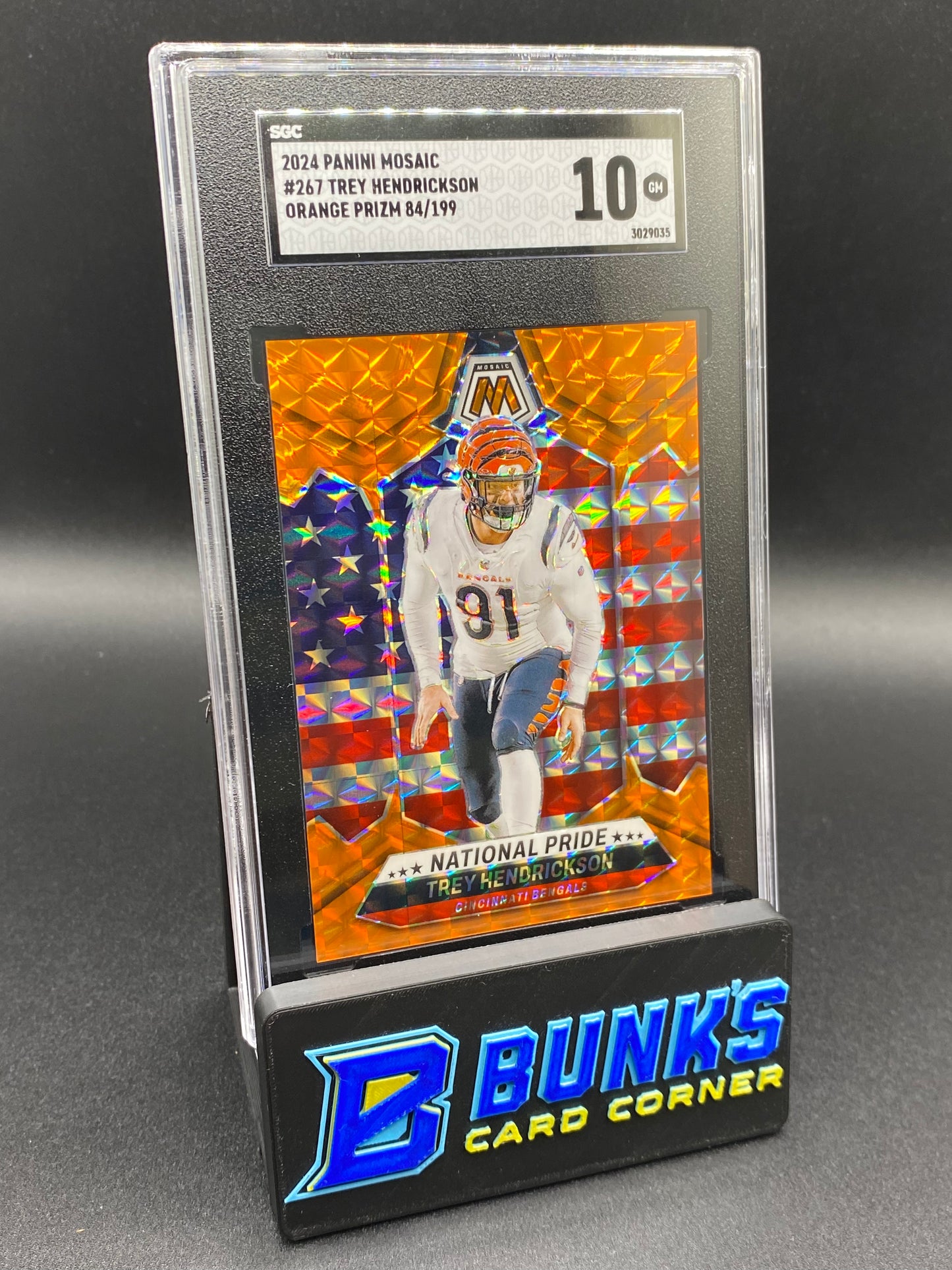 2024 Trey Hendrickson Orange Prizm 84/199 SGC 10