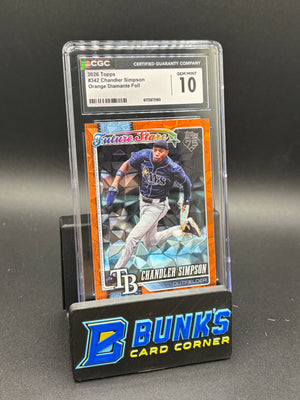 2026 Chandler Simpson Orange Diamante Foil Topps CGC 10 13/25