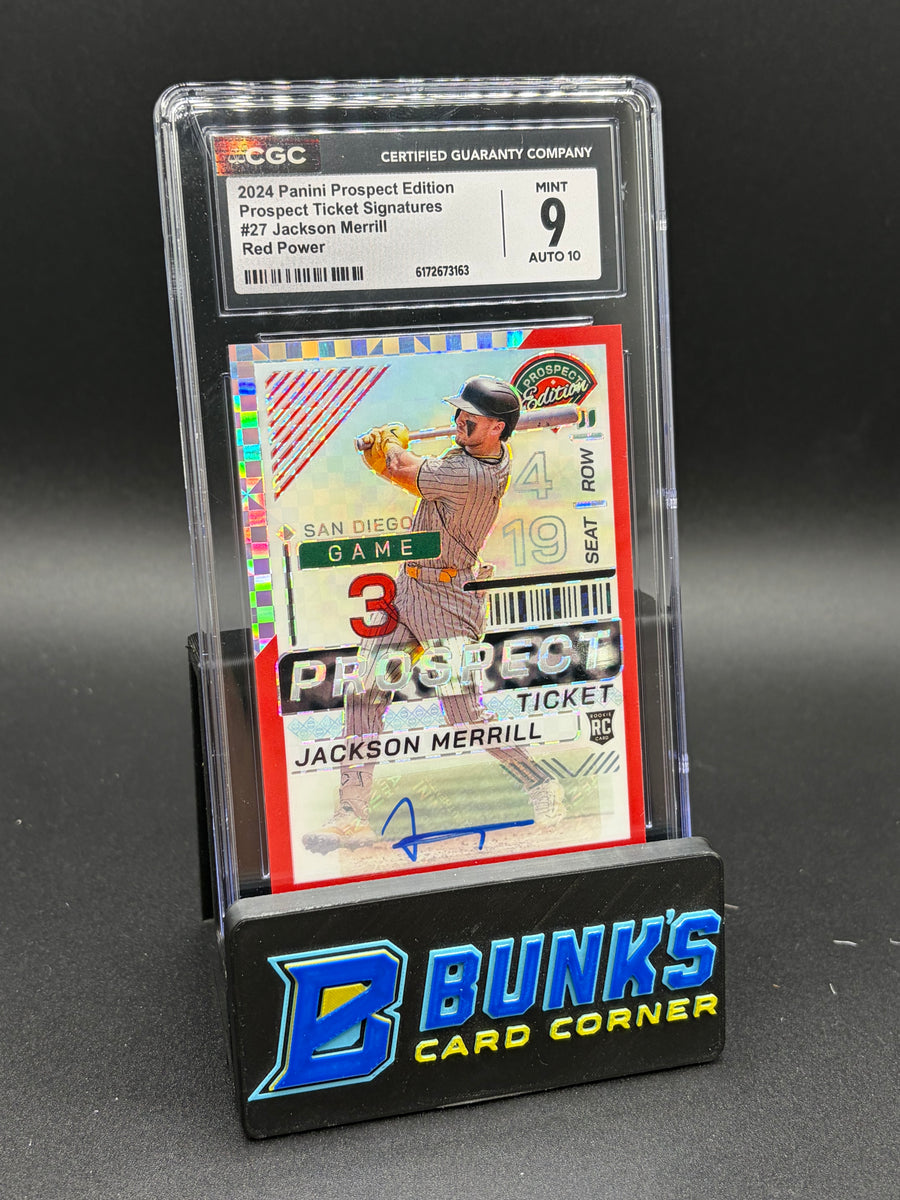 2024 Jackson Merrill Red Power Ticket Signatures CGC 9 Auto 10 RC 50/99