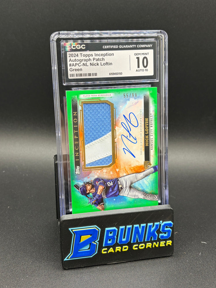 2024 Nick Loftin Green Auto Patch Inception CGC 10 Auto 10 55/99 RC