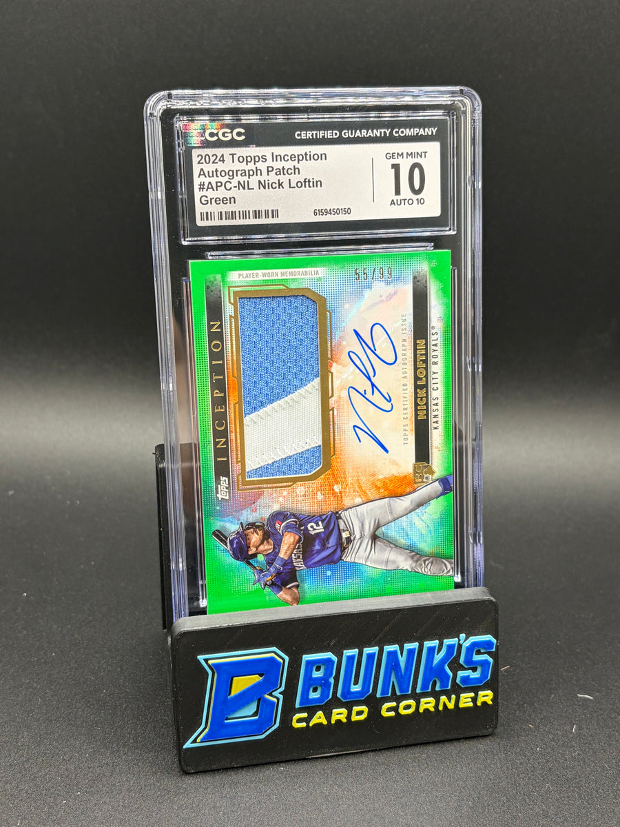 2024 Nick Loftin Green Auto Patch Inception CGC 10 Auto 10 55/99 RC