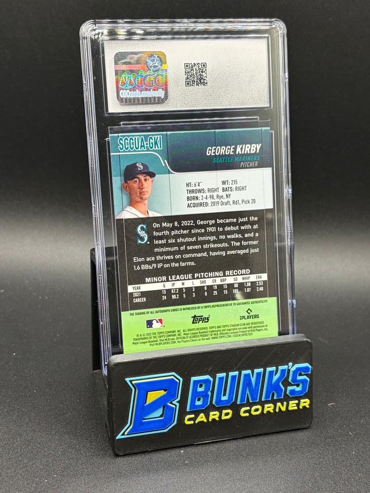 2022 George Kirby Auto Stadium Club CGC 10 Auto 10 RC