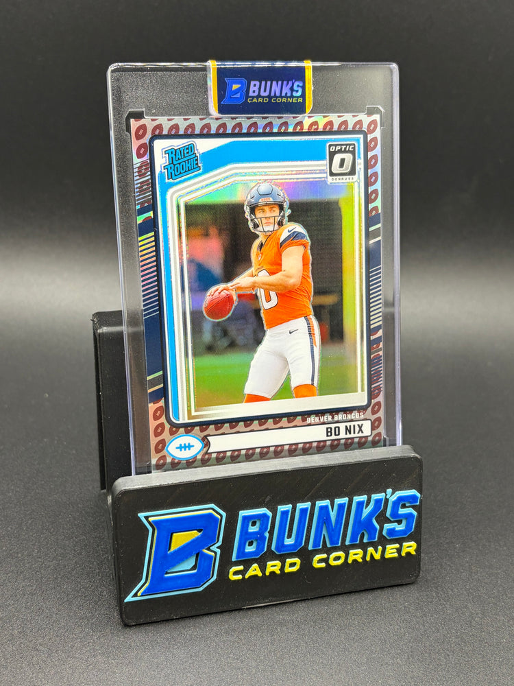 2024 Bo Nix Donruss Emoji SSP RC Left Corner Damage