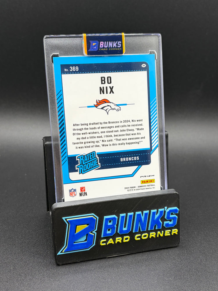 2024 Bo Nix Donruss Emoji SSP RC Left Corner Damage
